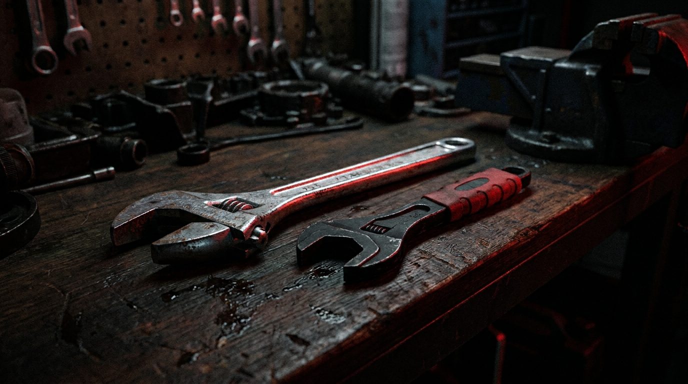 A generic adjustable wrench beside a smaller precision-fitted wrench, representing a generalist agency versus a specialized one