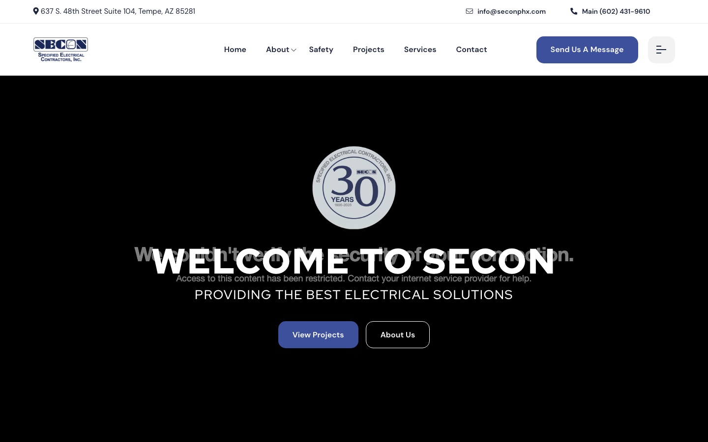 SECON website built by Provision Digital